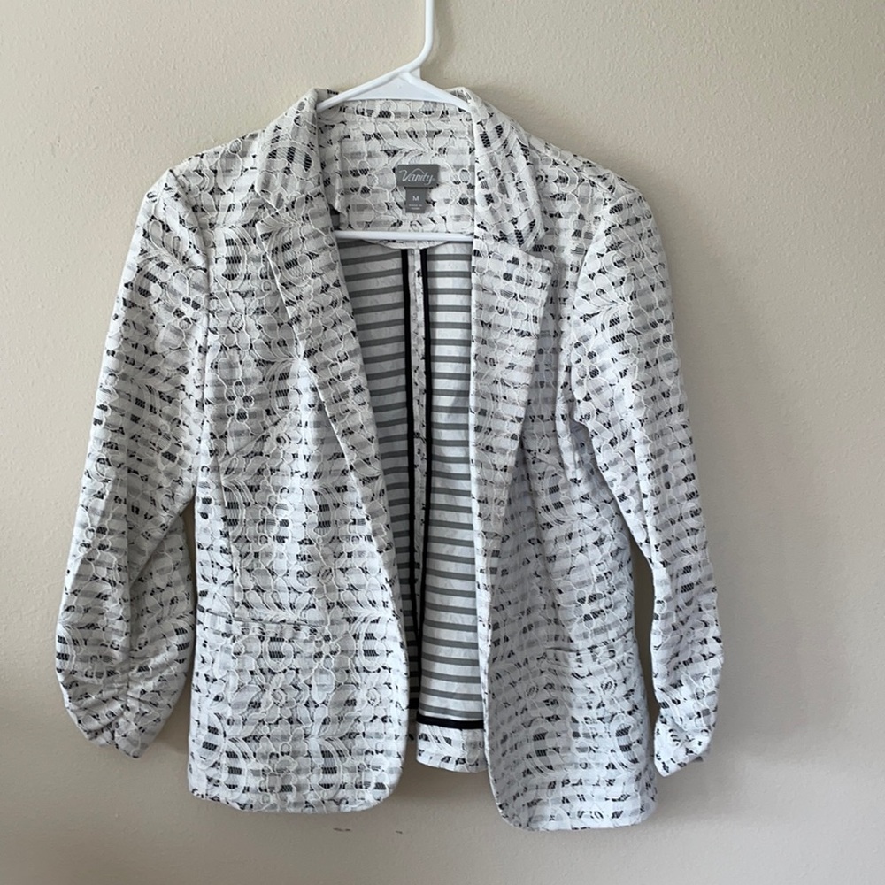 White and Black Blazer